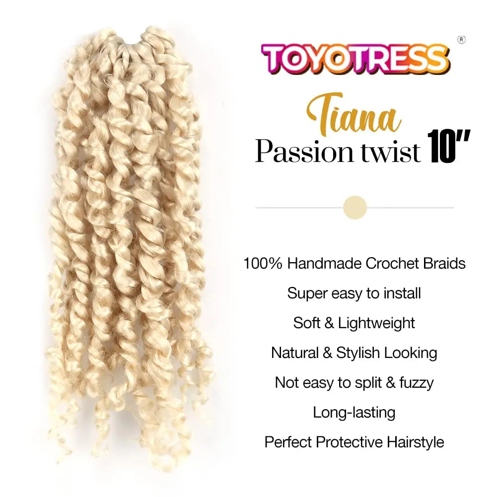 ( US ONLY) FAST SHIPPING NB | Toyotress® Tiana Passion Twist Hair - Pre-twisted Crochet Braids Natural Black, Pre-looped Synthetic Braiding Hair Extensions Toyotress